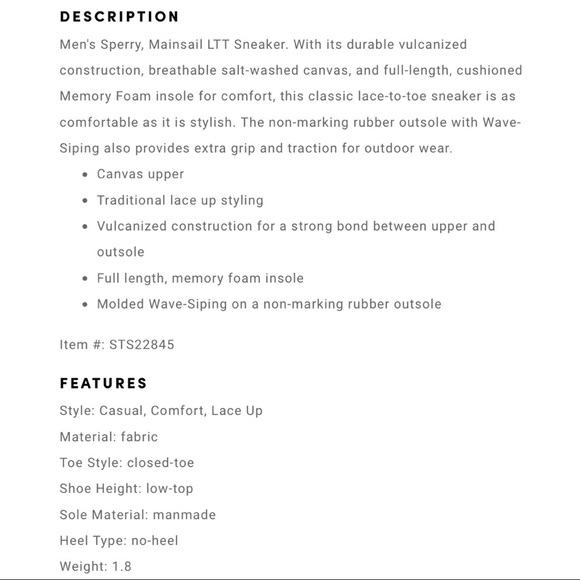 NIB Sperry Top Sider Mainsail LTT Canvas Sneakers - Picture 12 of 12